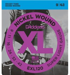 D'Addario EXL120 Nickel Wound Super Light 9-42